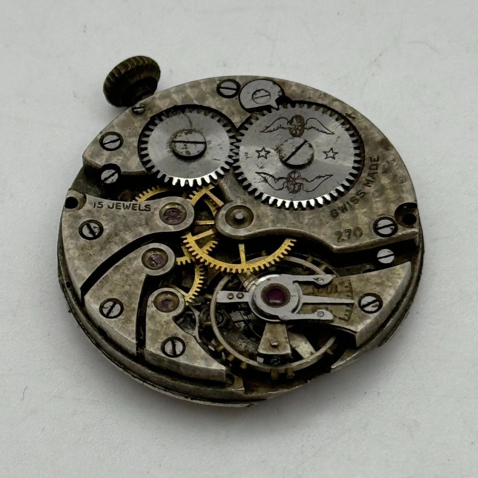 27mm Mens Rotary AS 554 Trench Watch Manual Wind 15 Jewels Movement PARTS SPARES