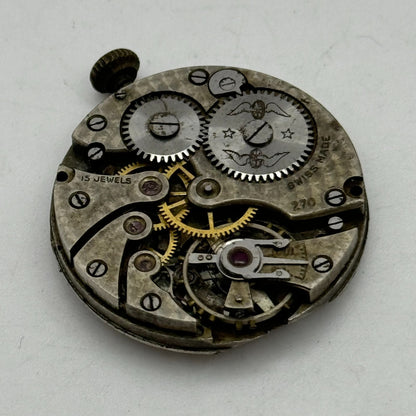 27mm Mens Rotary AS 554 Trench Watch Manual Wind 15 Jewels Movement PARTS SPARES