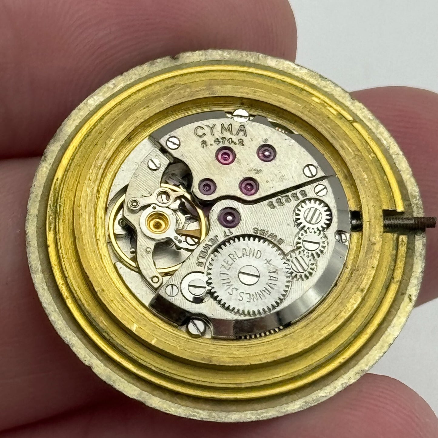 29.4mm Tavannes Cyma R474.2 Manual Wind Watch Movement Vintage Swiss PARTS SPARE