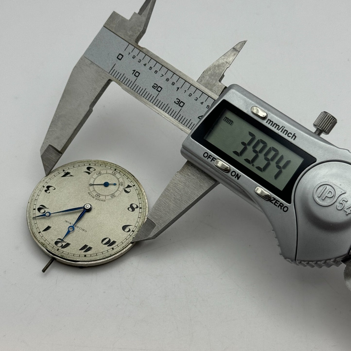 41.5mm Antique Grosvenor Open Face Sub Seconds Swiss Pocket Watch Movement PARTS