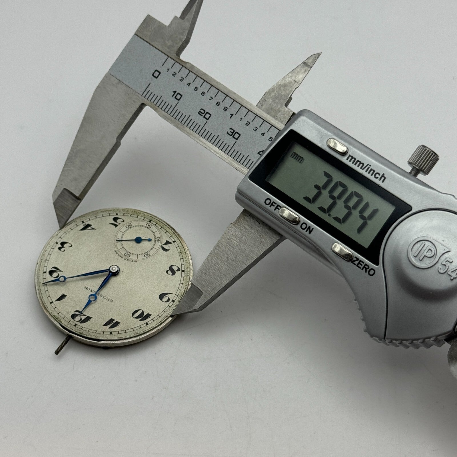 41.5mm Antique Grosvenor Open Face Sub Seconds Swiss Pocket Watch Movement PARTS