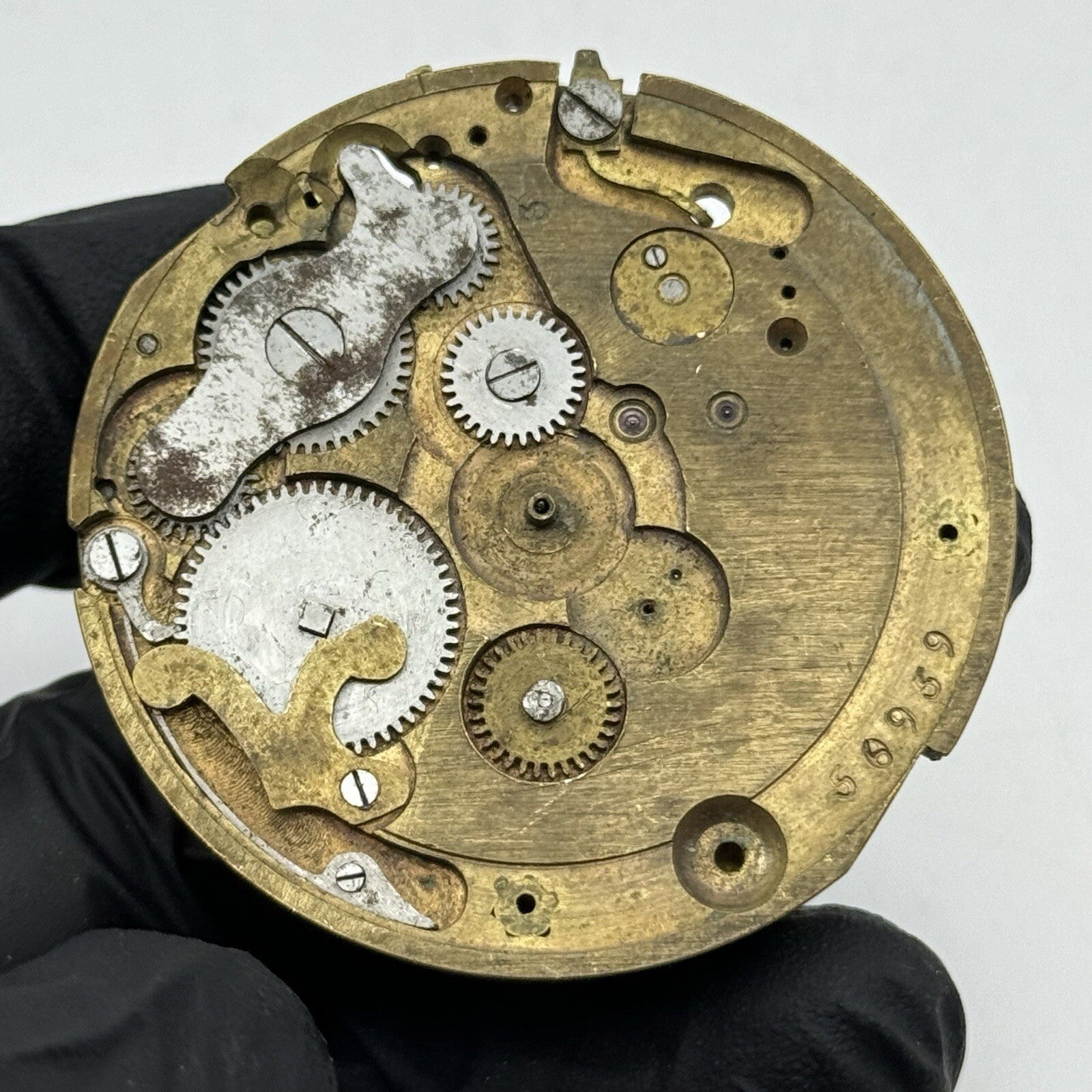 47.4mm Partial Pocket Watch Movement Missing Balance FOR PARTS Restore