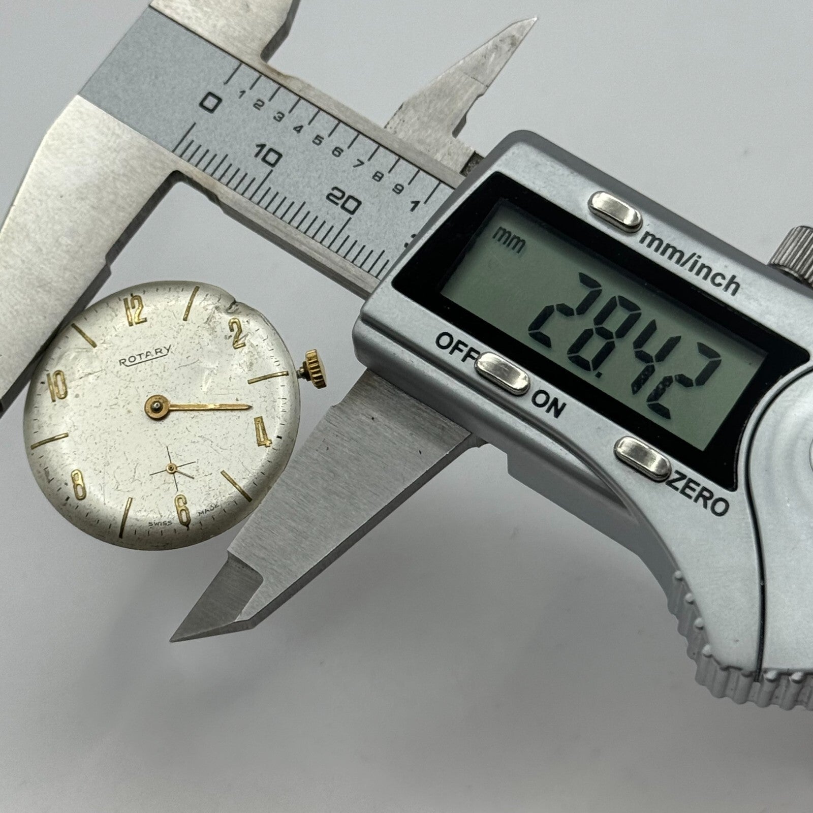 23.5mm Rotary Mens Peseux 320 Manual Wind 15 Jewels Watch Movement PARTS REPAIR