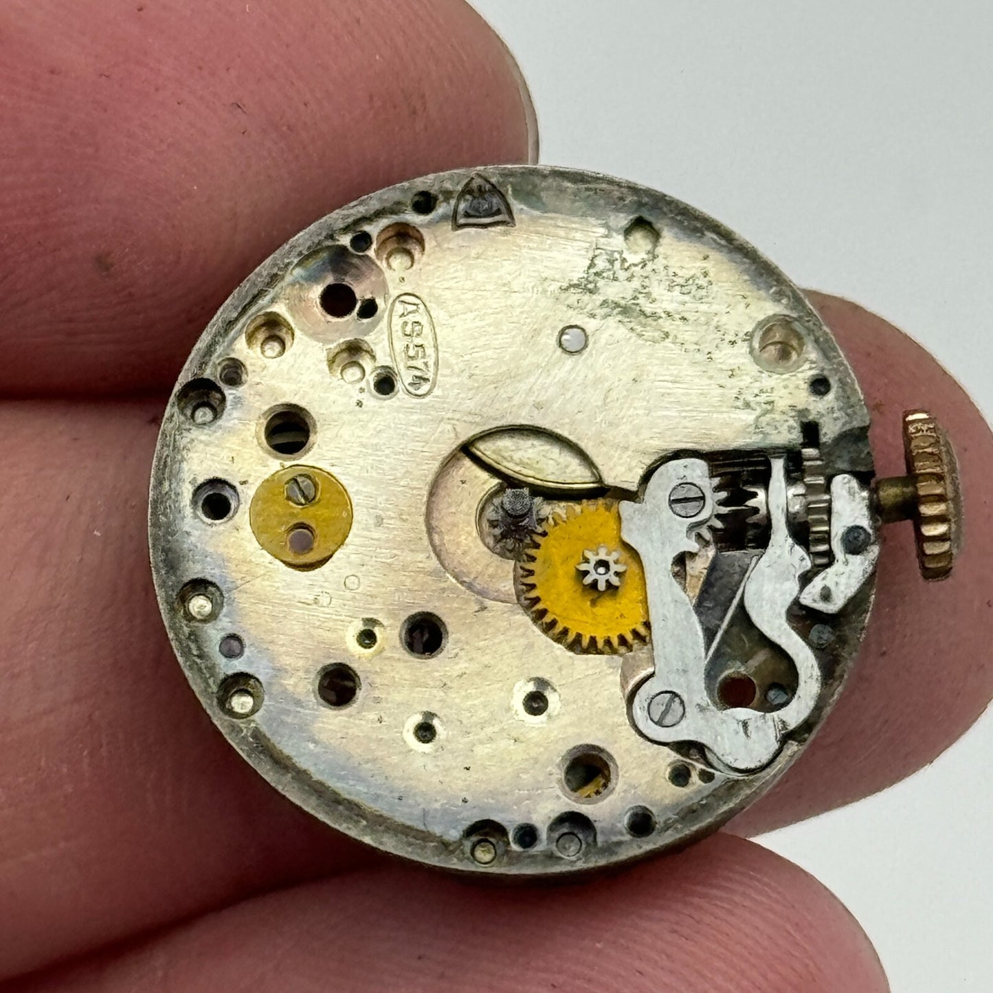 22mm AS 574 A Schild 15 Jewels Manual Wind Watch Movement Swiss Vintage PARTS