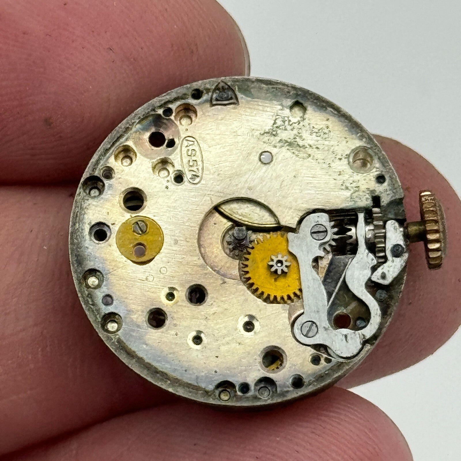 22mm AS 574 A Schild 15 Jewels Manual Wind Watch Movement Swiss Vintage PARTS
