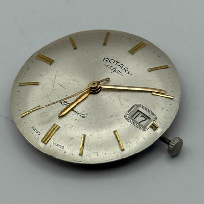 AS 1702/03 Rotary Date Watch Movement Manual Wind Vintage Parts Repair 25.8mm