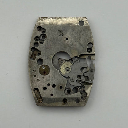 FHF 29 Tank Watch Movement Manual Wind Vintage Swiss Incomplete Parts Repair 19.