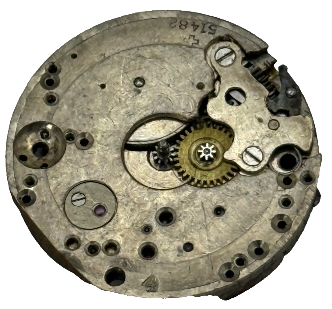 19.7mm Vintage FHF Patent 51482 Swiss Manual Wind Watch Movement PARTS REPAIR