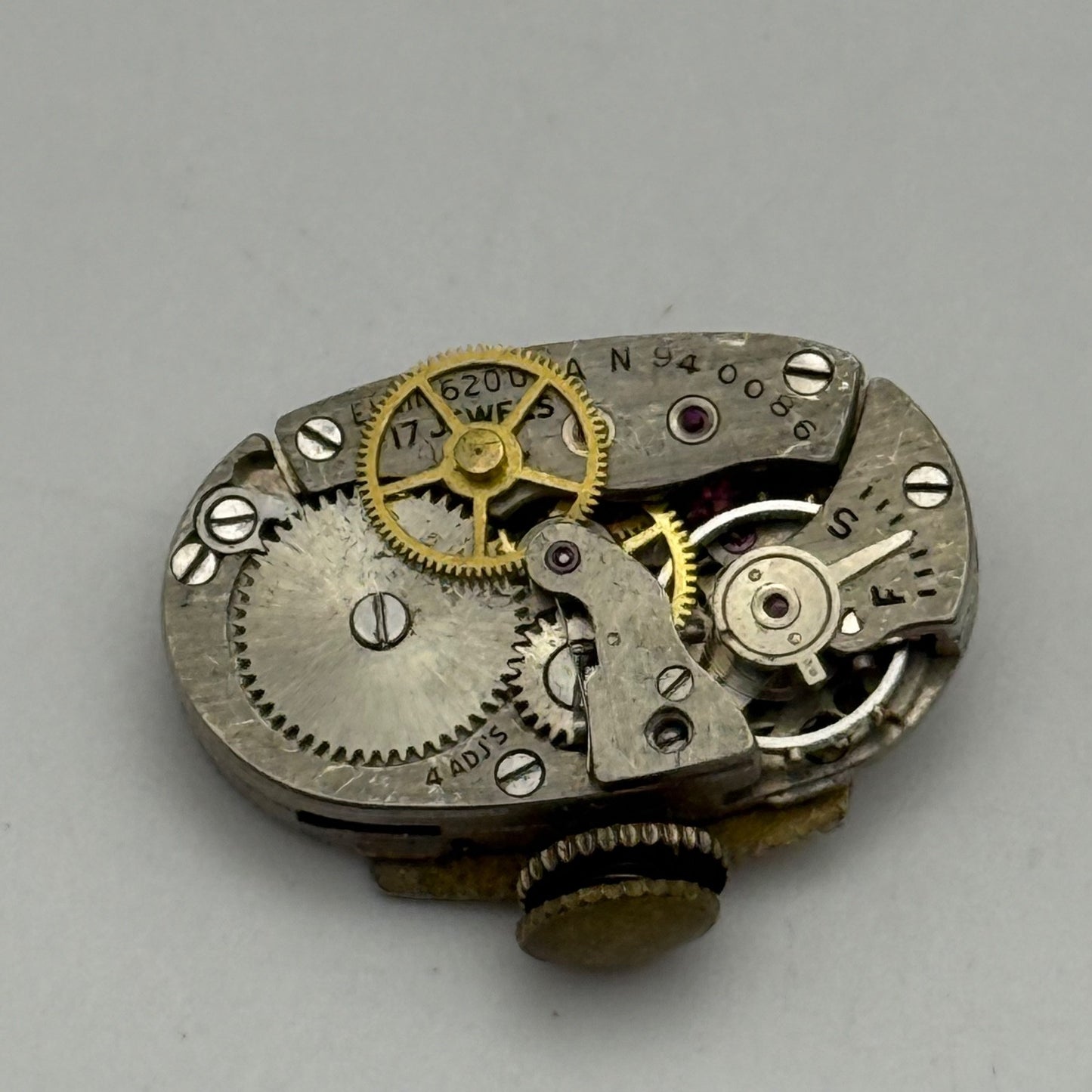 Elgin Grade 620 Watch Movement De Luxe Sweep Seconds 1951 21/0s American Parts