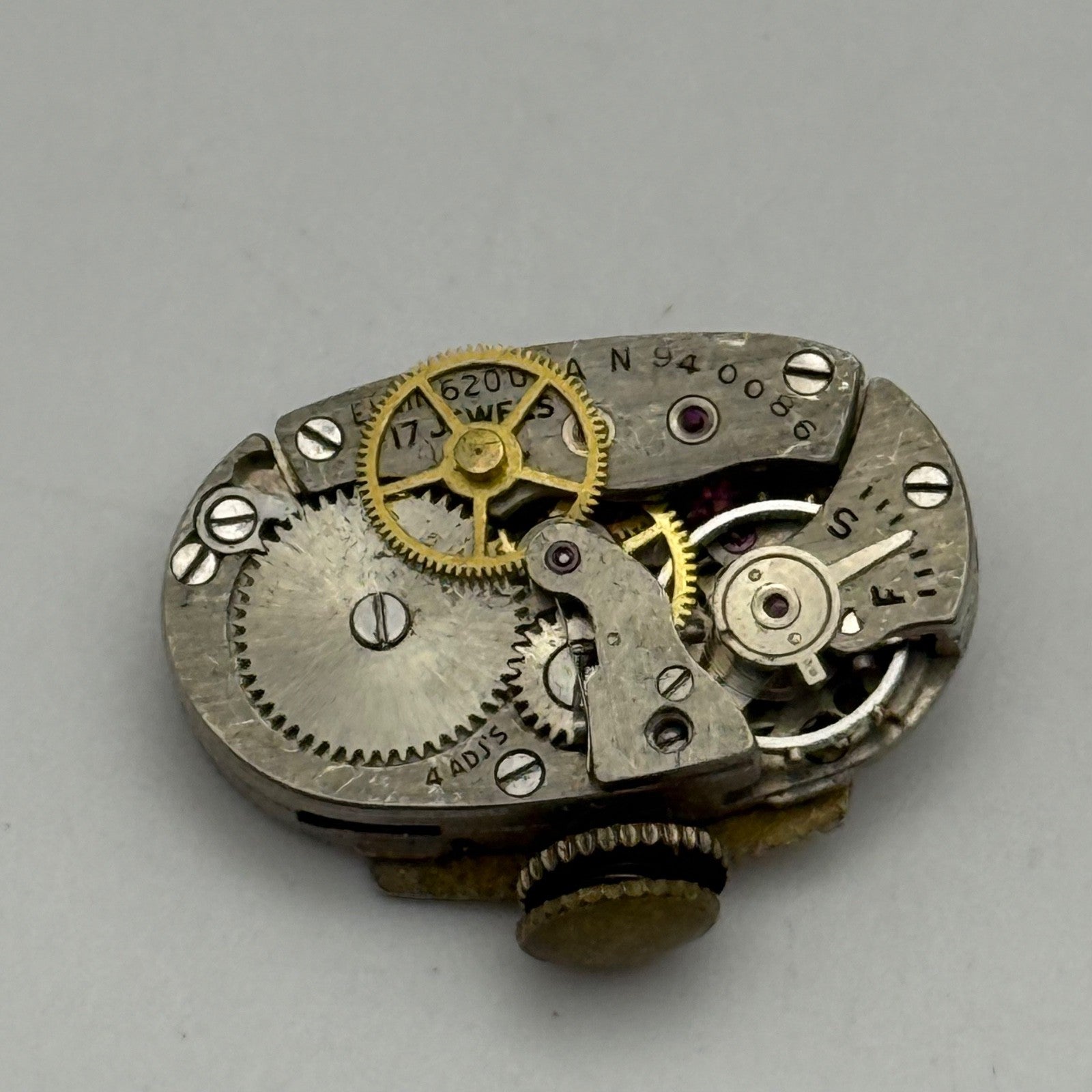 Elgin Grade 620 Watch Movement De Luxe Sweep Seconds 1951 21/0s American Parts
