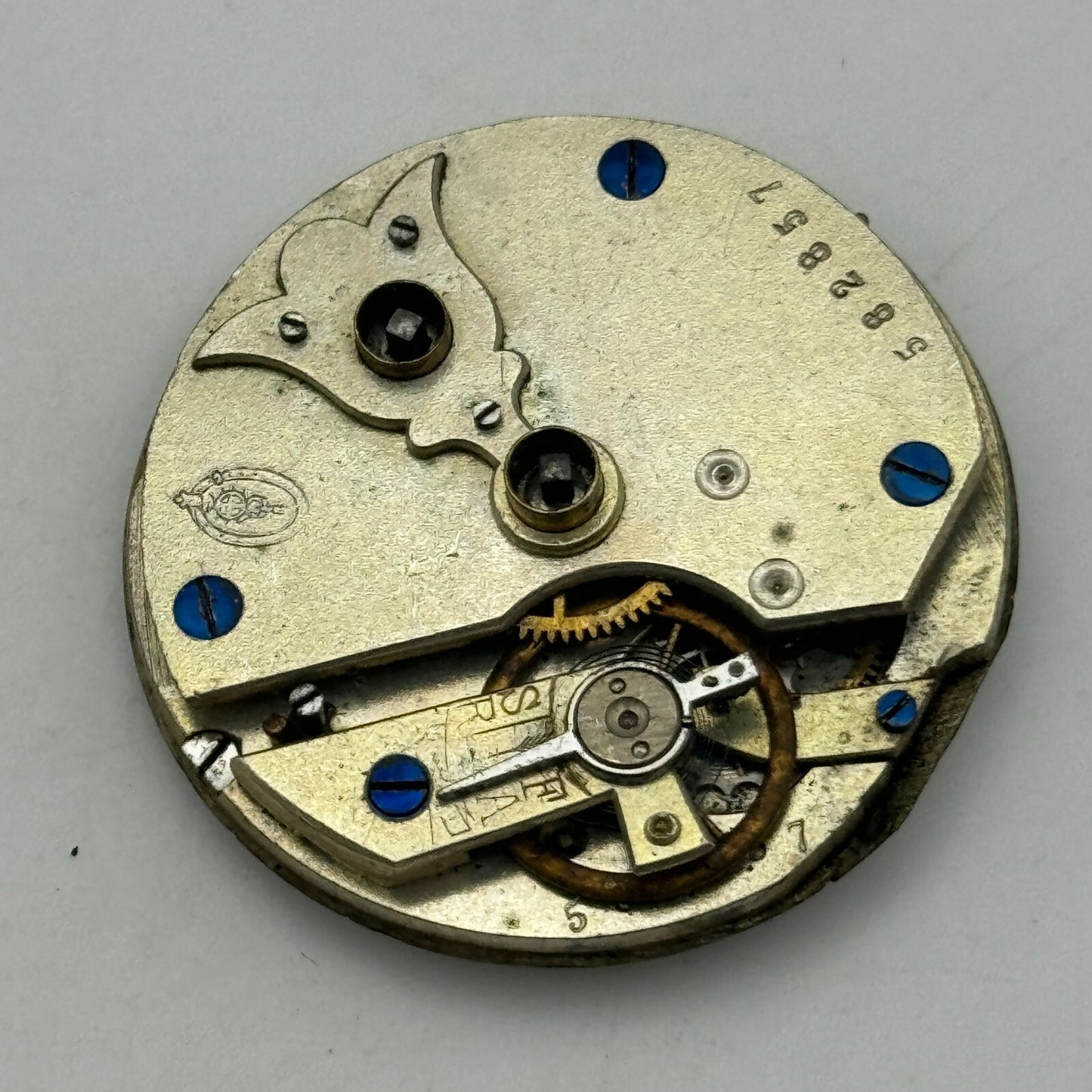 36.2mm Antique Unidentified Key Wound Pocket Watch Movement PARTS REPAIR SPARES
