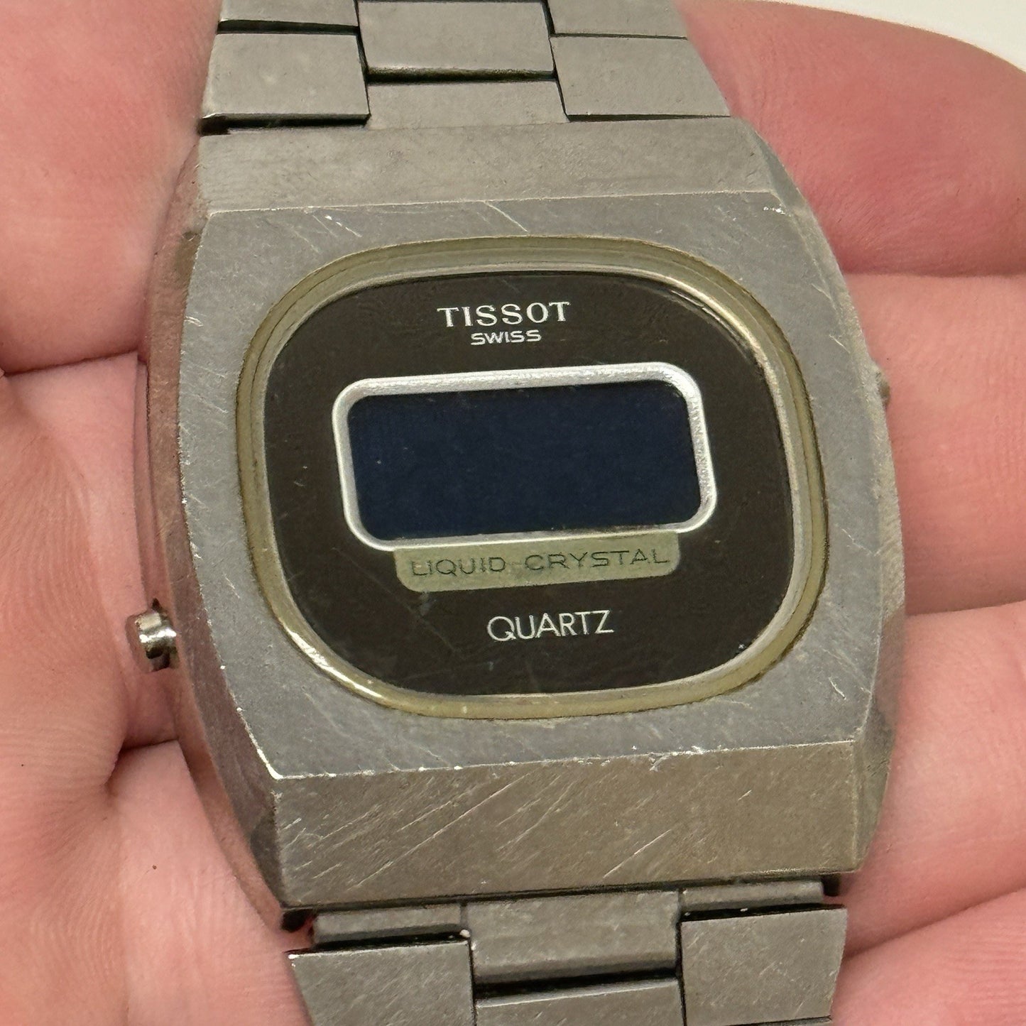 37mm Tissot 2040 Liquid Crystal 40626 - 2144 Quartz LCD Vintage Watch FOR PARTS