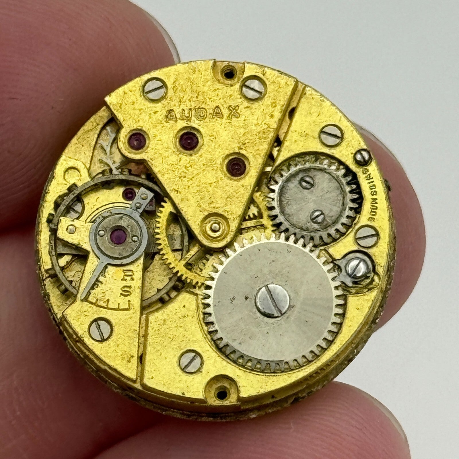 23.6mm Audax Cal 18 Manual Wind Watch Movement Swiss Made Vintage PARTS SPARES