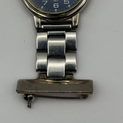 Lorus Quartz Fob Nurse Watch Blue Dial Base Metal Japan Working 29mm