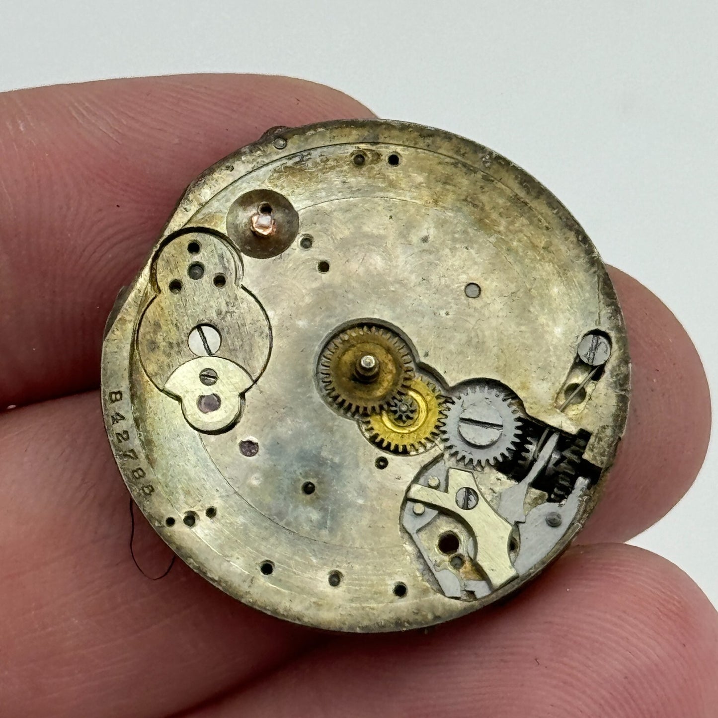 28mm Men's Unidentified Leaf Mark Manual Wind Watch Movement Swiss Vintage PARTS