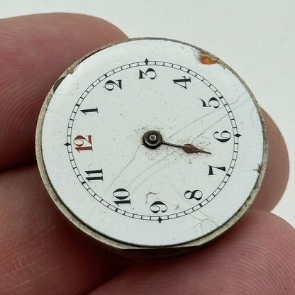 25.3mm Unidentified Trench Watch Movement & Dial Manual Wind Vintage Swiss PARTS