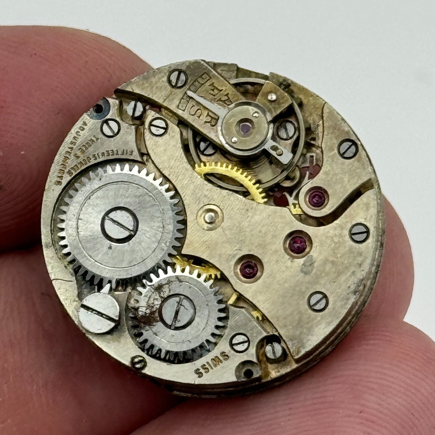 23.6mm Balance Ok 15 Jewels 3 Adj Swiss Vintage Manual Wind Watch Movement PARTS