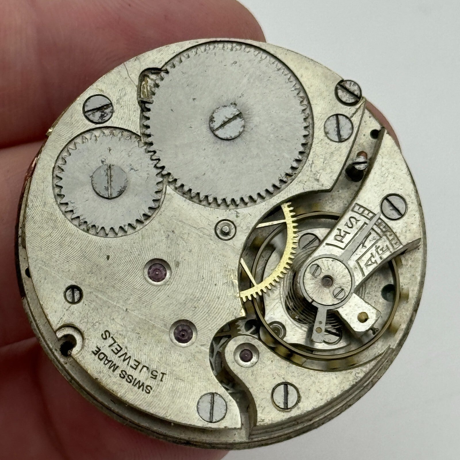 43mm Hunter 15 Jewels Swiss Balance Ok Pocket Watch Movement PARTS REPAIR