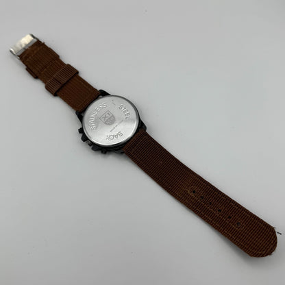 Xinew Men’s Quartz Chronograph Watch Calendar Dial Brown Strap Working 42mm