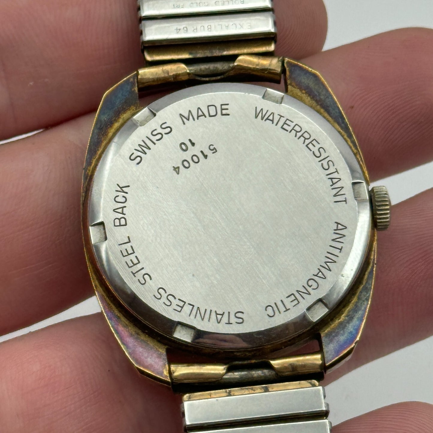 34mm Men’s Vintage Excalibur Tissot 781-1 Manual Wind Gold Plated Watch PARTS