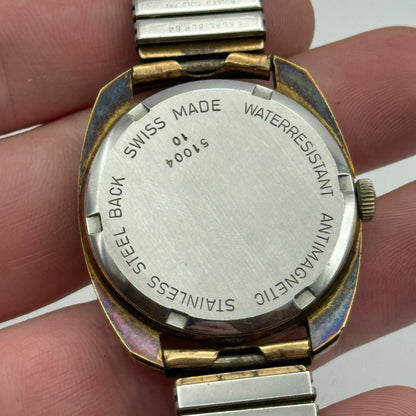 34mm Men’s Vintage Excalibur Tissot 781-1 Manual Wind Gold Plated Watch PARTS