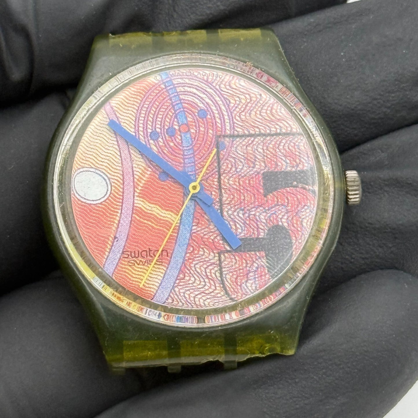 33mm Vintage 1990 Swatch Franco GG110 Watch UNTESTED PARTS REPAIR