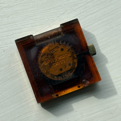 32mm Vintage Square Lucerne Acrylic Case EB 8461 Manual Wind Swiss Watch - PARTS