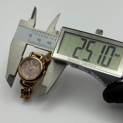 Seiko Wired Solar V117A Ladies Quartz Watch Gold Tone Bracelet 23mm UNTESTED