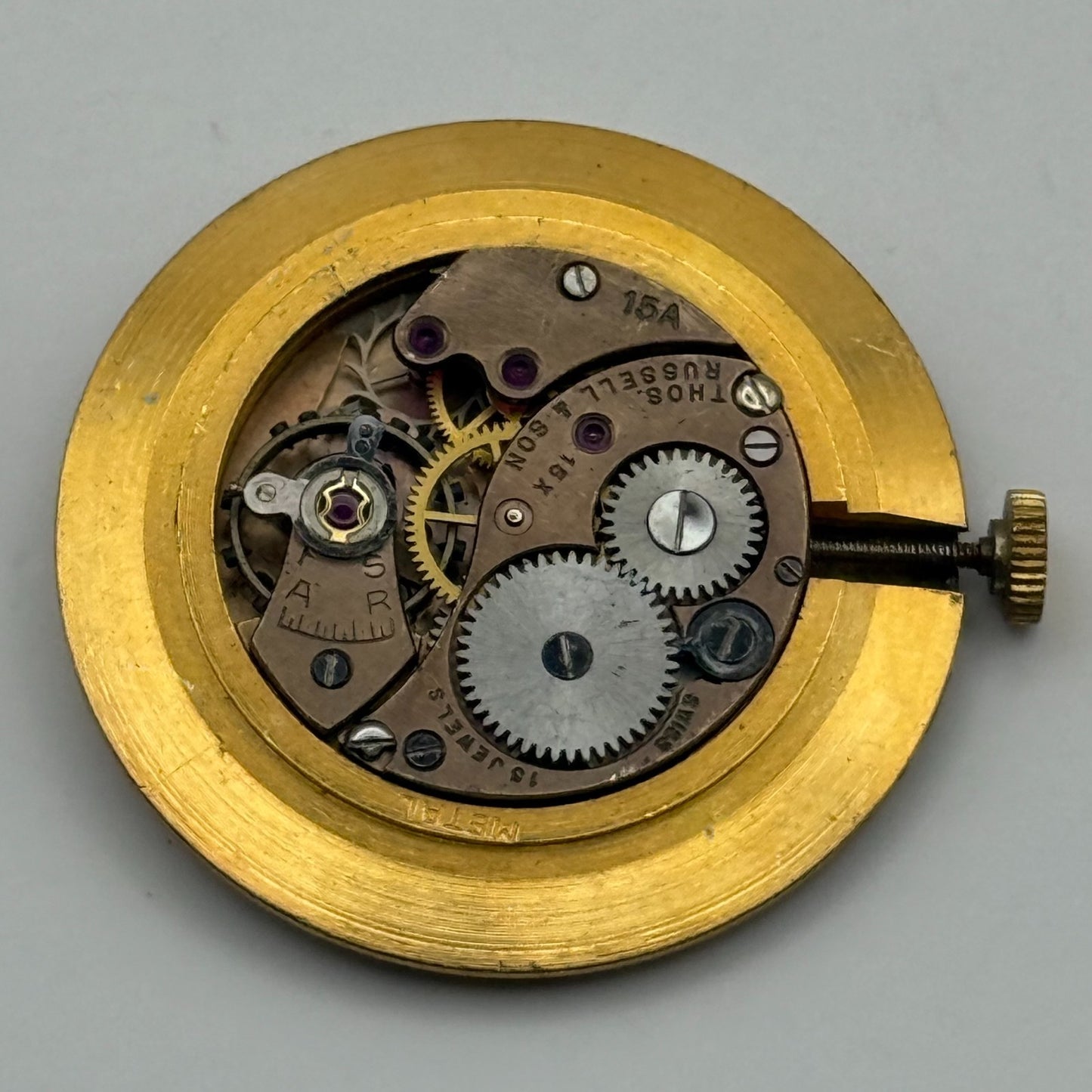 Buser 15A Thomas Russell & Son Watch Movement Running Manual Wind Parts 29.8mm