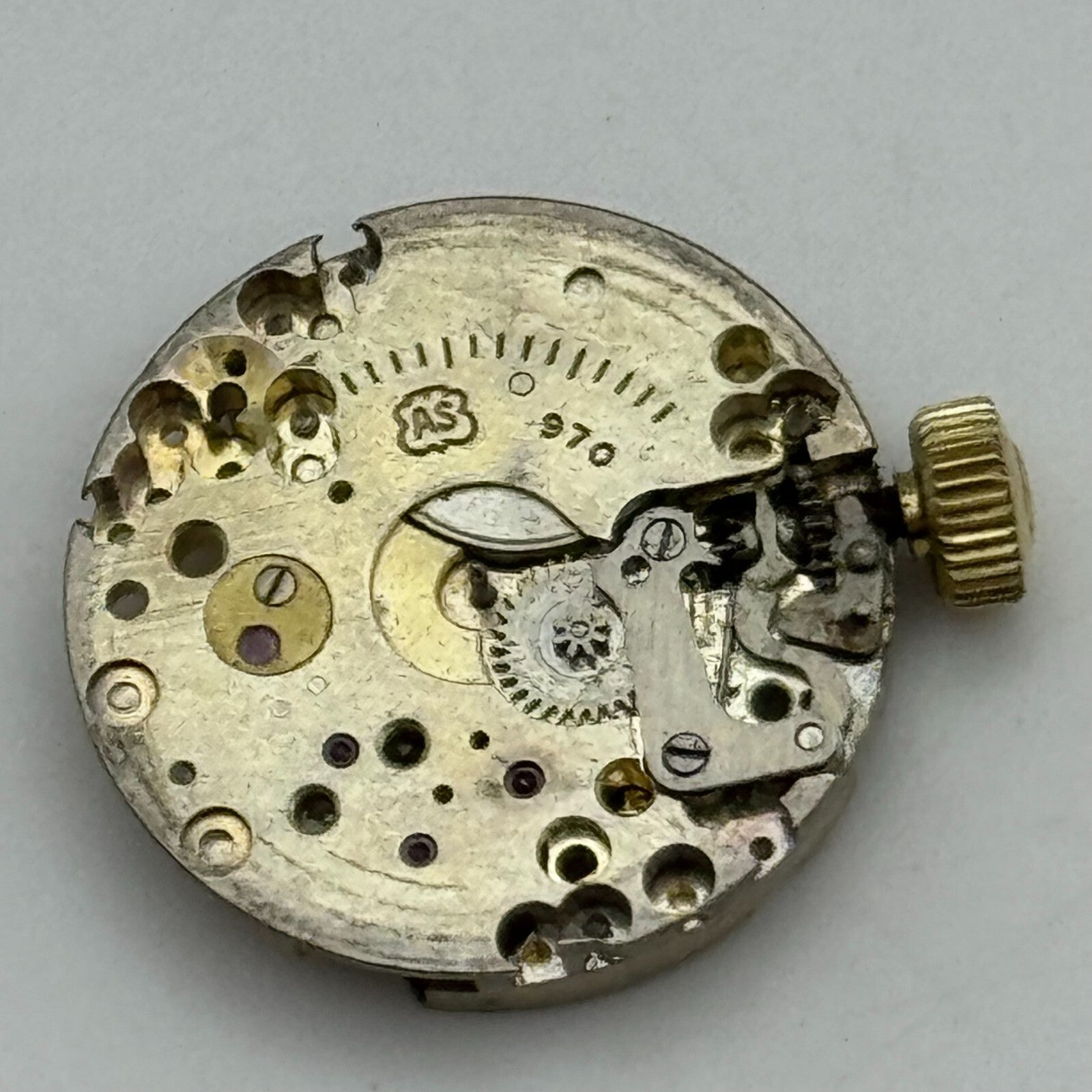 19.6mm AS 970 A Schild Manual Wind 15 Jewels Vintage Swiss Watch Movement PARTS