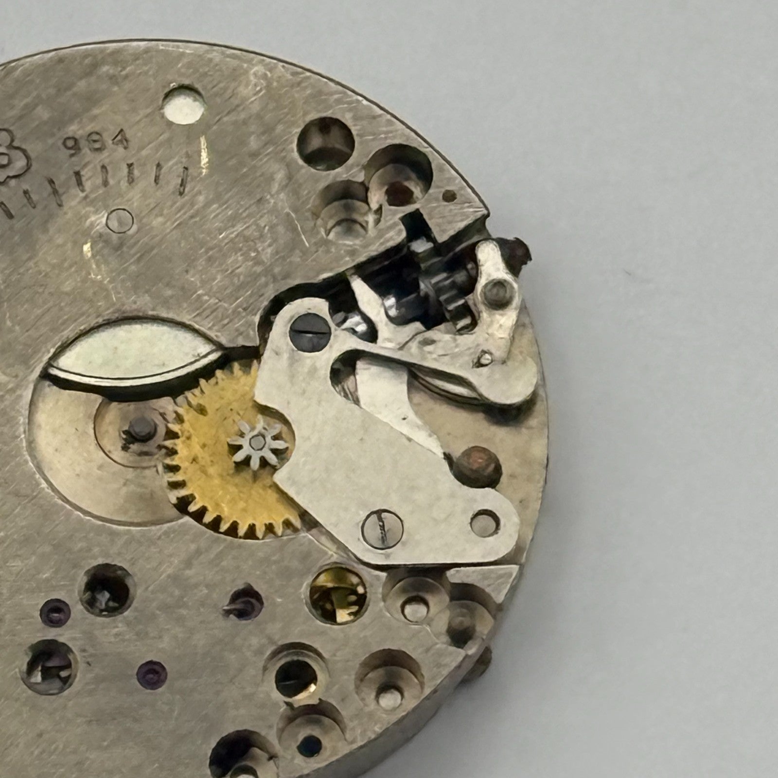 AS 984 Watch Movement Manual Wind Vintage Swiss 15 Jewels Parts Repair 23.7mm