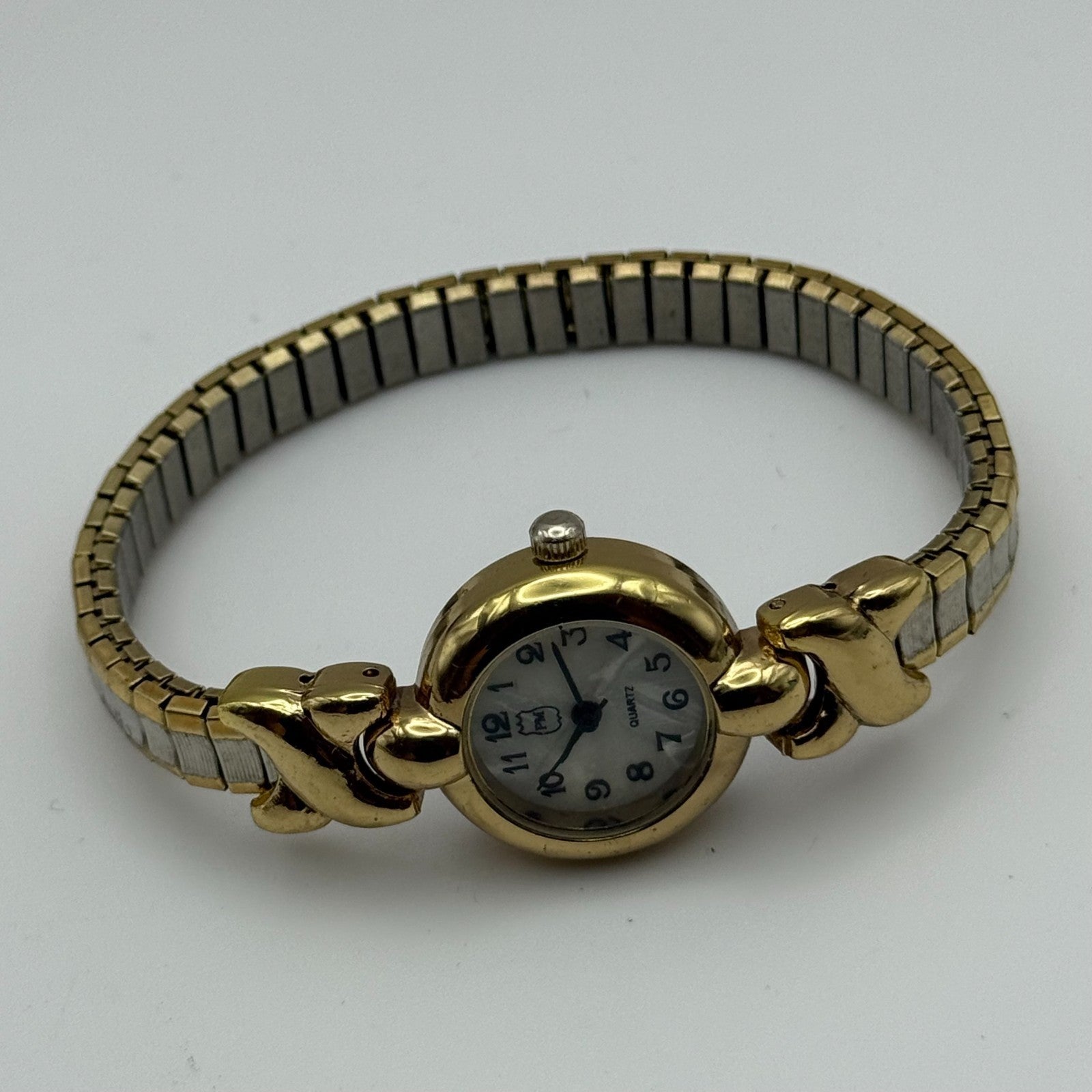 21mm Working Ladies Two Tone Philip Mercier S565S Quartz Watch Expandable Strap