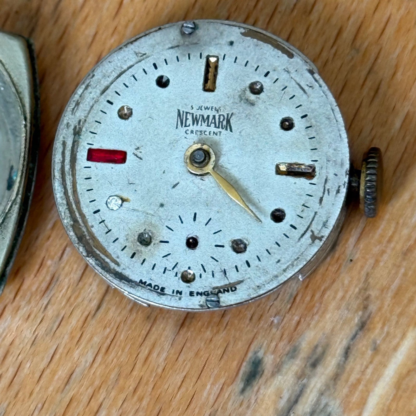 25mm Vintage Hinged Case Newmark Crescent England Nickel Chrome JD Watch PARTS
