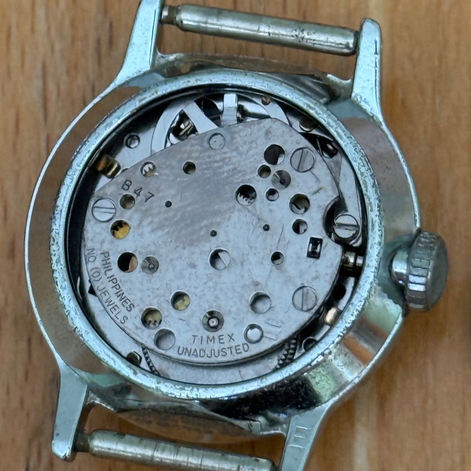 25mm Vintage Timex Philippines Date Dial Manual Wind Watch PARTS / REPAIR