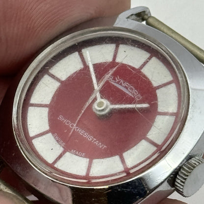 26mm Ladies Manual Wind Glynford Basis Red DialSwiss Watch FOR PARTS TO RESTORE