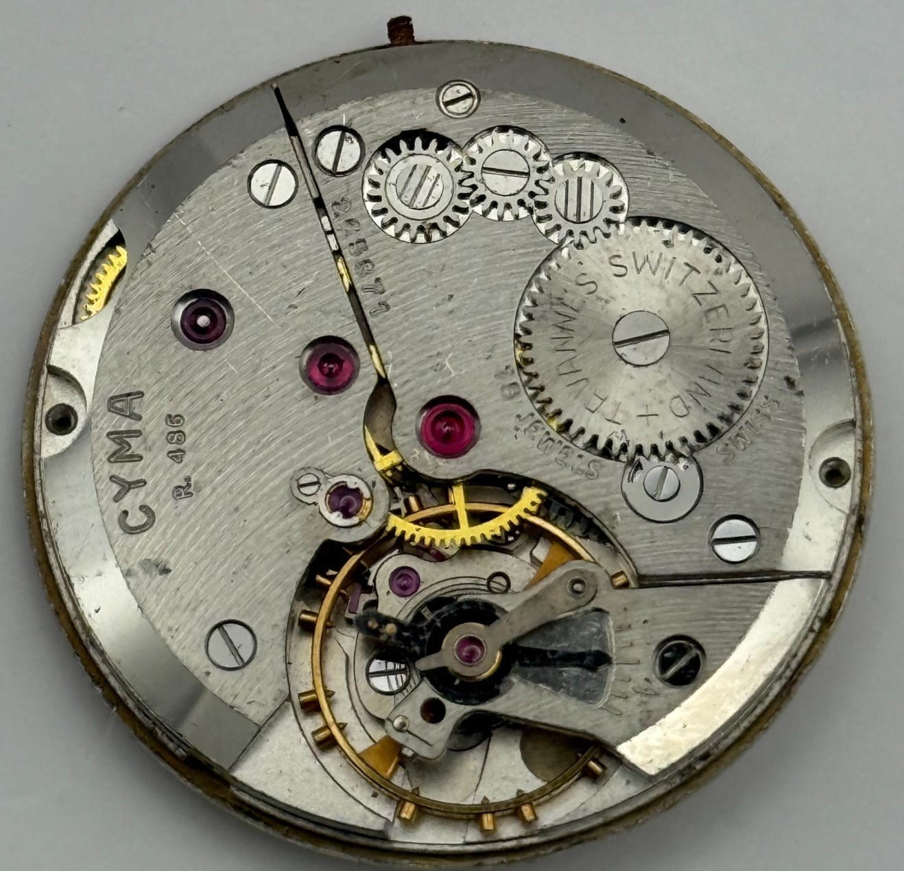 Cyma R.486 Watch Movement J W Benson Manual Wind Vintage Swiss Parts Repair 30mm