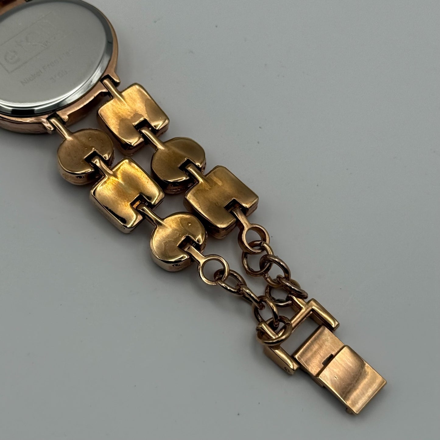 Eton Ladies Quartz Watch Mother of Pearl Rose Gold Tone Bracelet Working 31mm