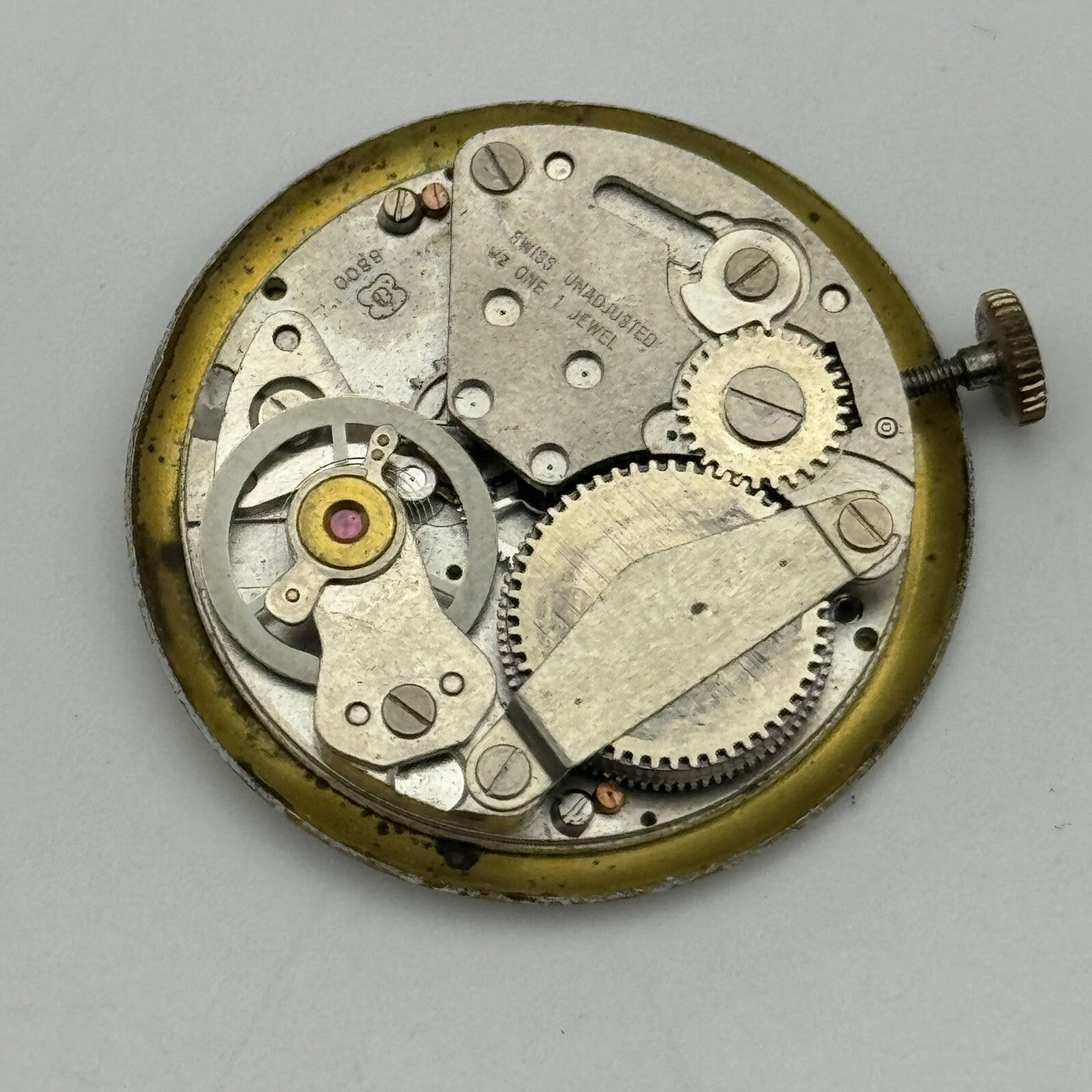 26.9mm Men's Adrem EB 8800 Manual Wind Watch Movement Swiss Vintage PARTS SPARES