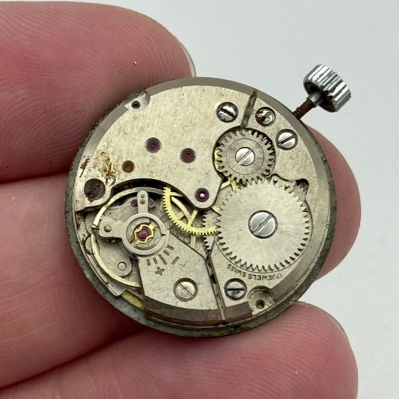 23.6mm Peseux P 7046 President Manual Wind Watch Movement Swiss Vintage PARTS