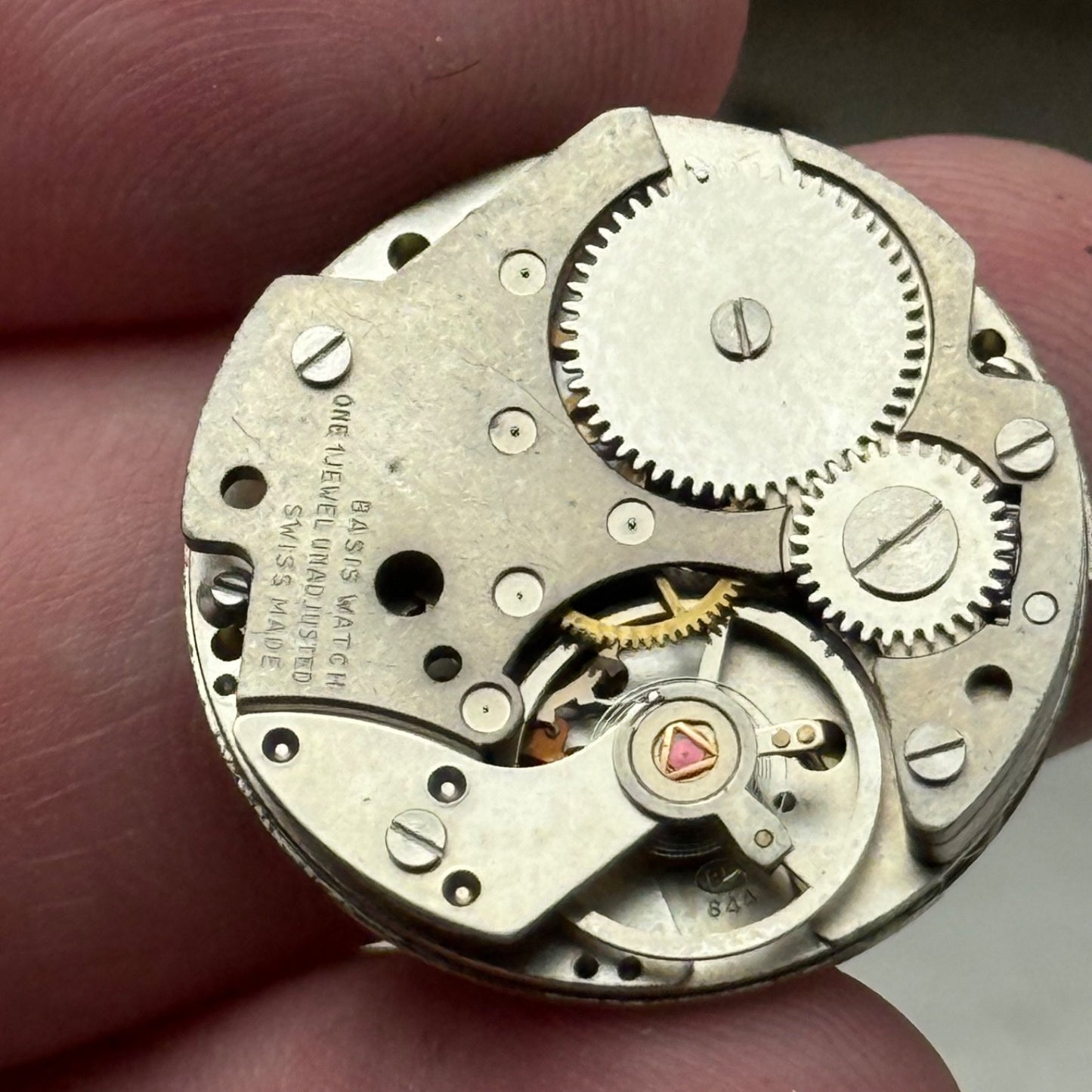 26mm Vintage Lucerne BFG 844 Swiss Black Dial Manual Wind Watch PARTS / REPAIR