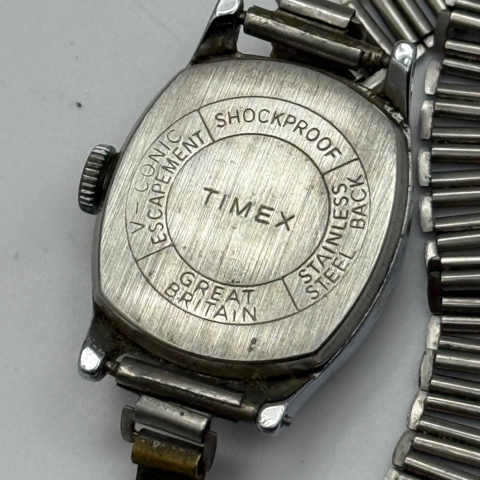 23mm Vintage Timex Cinderella Bonklip Bracelet Manual Wind Watch PARTS / REPAIR