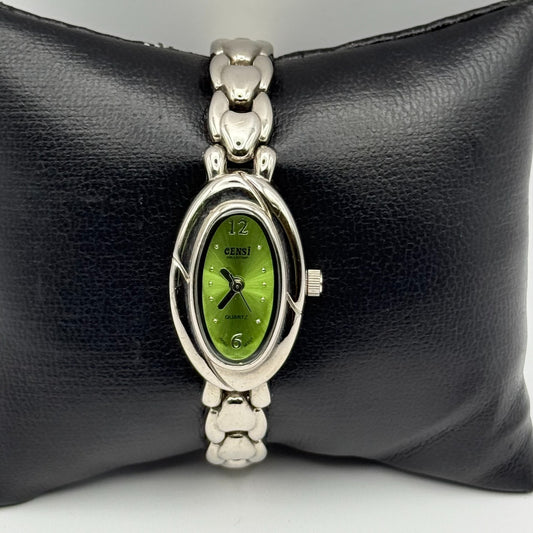 Censi Collection Tiempo Ladies Quartz Watch Silver Tone Chain-Link Working 18mm