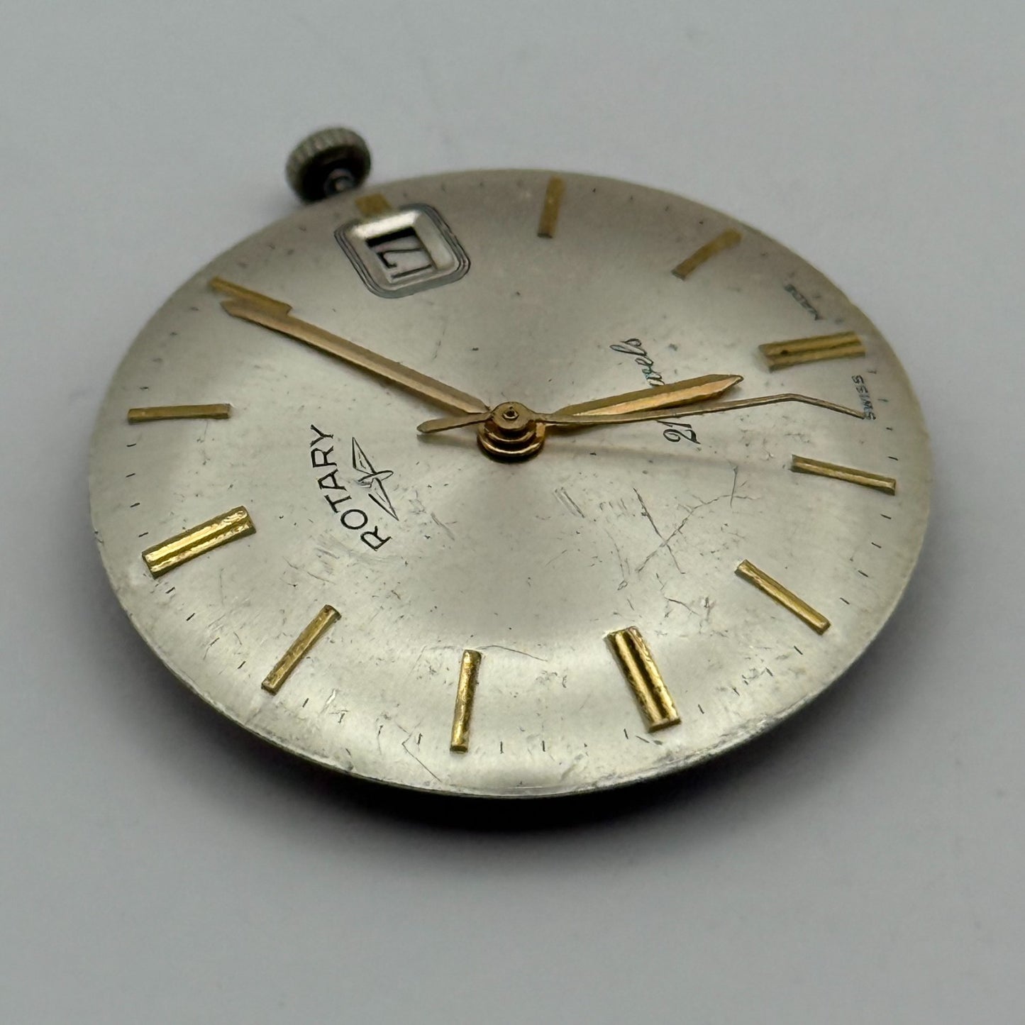AS 1702/03 Rotary Date Watch Movement Manual Wind Vintage Parts Repair 25.8mm