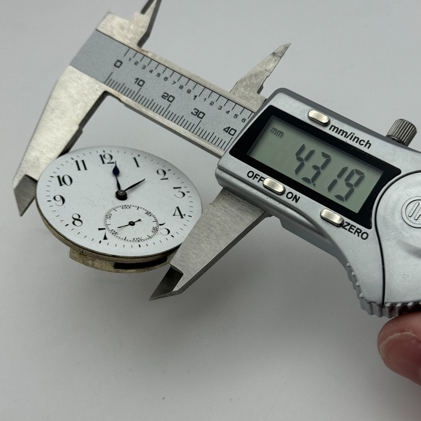 43.1mm Vintage Open Face Swiss Made Pocket Watch Movement PARTS REPAIR SPARES