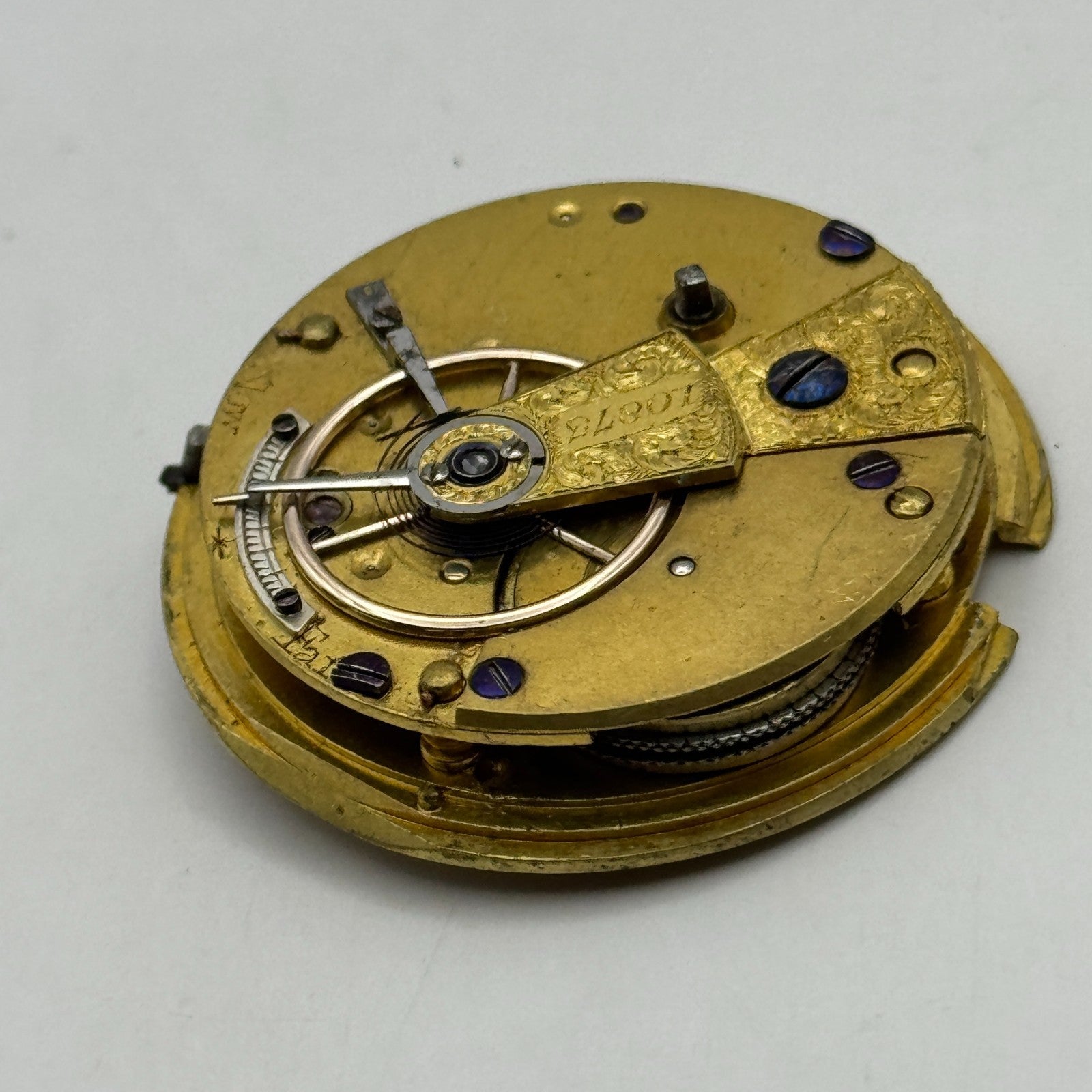 Fusee Pocket Watch Movement Antique English Key Wound Parts Repair Spares 35.9mm