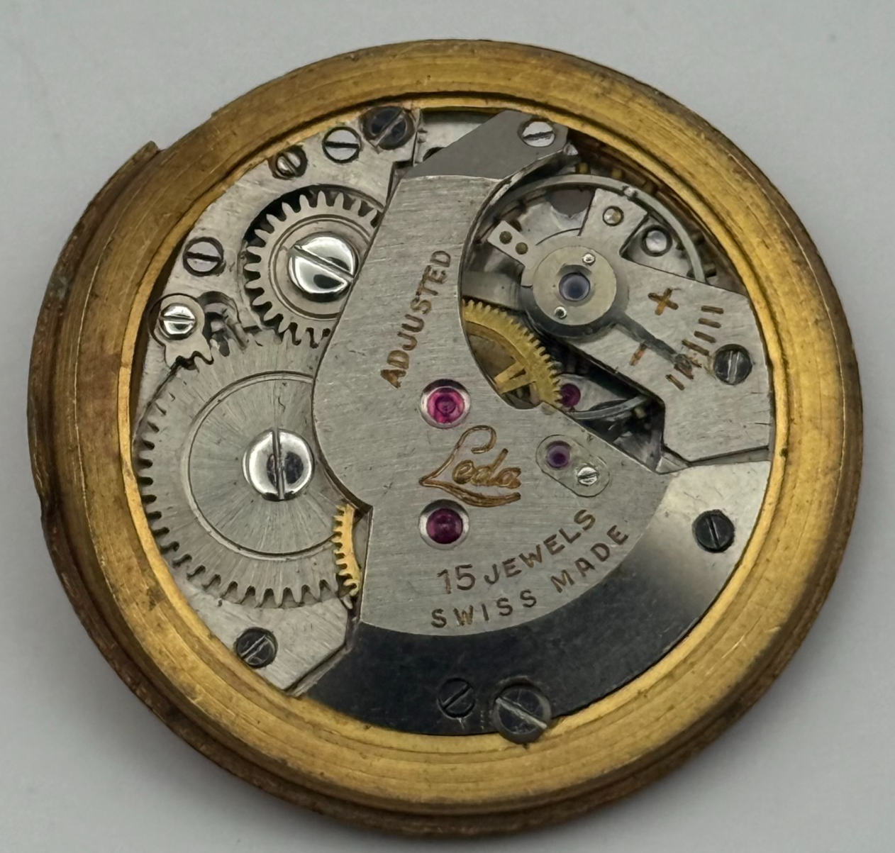 Loda Watch Movement Manual Wind Vintage Swiss 15 Jewels Parts Repair Spares 29mm