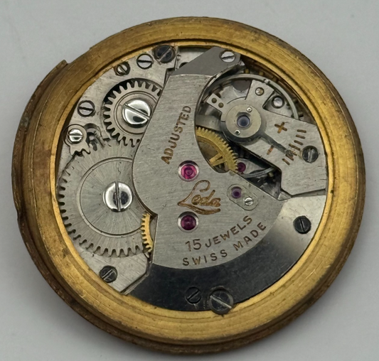 Loda Watch Movement Manual Wind Vintage Swiss 15 Jewels Parts Repair Spares 29mm