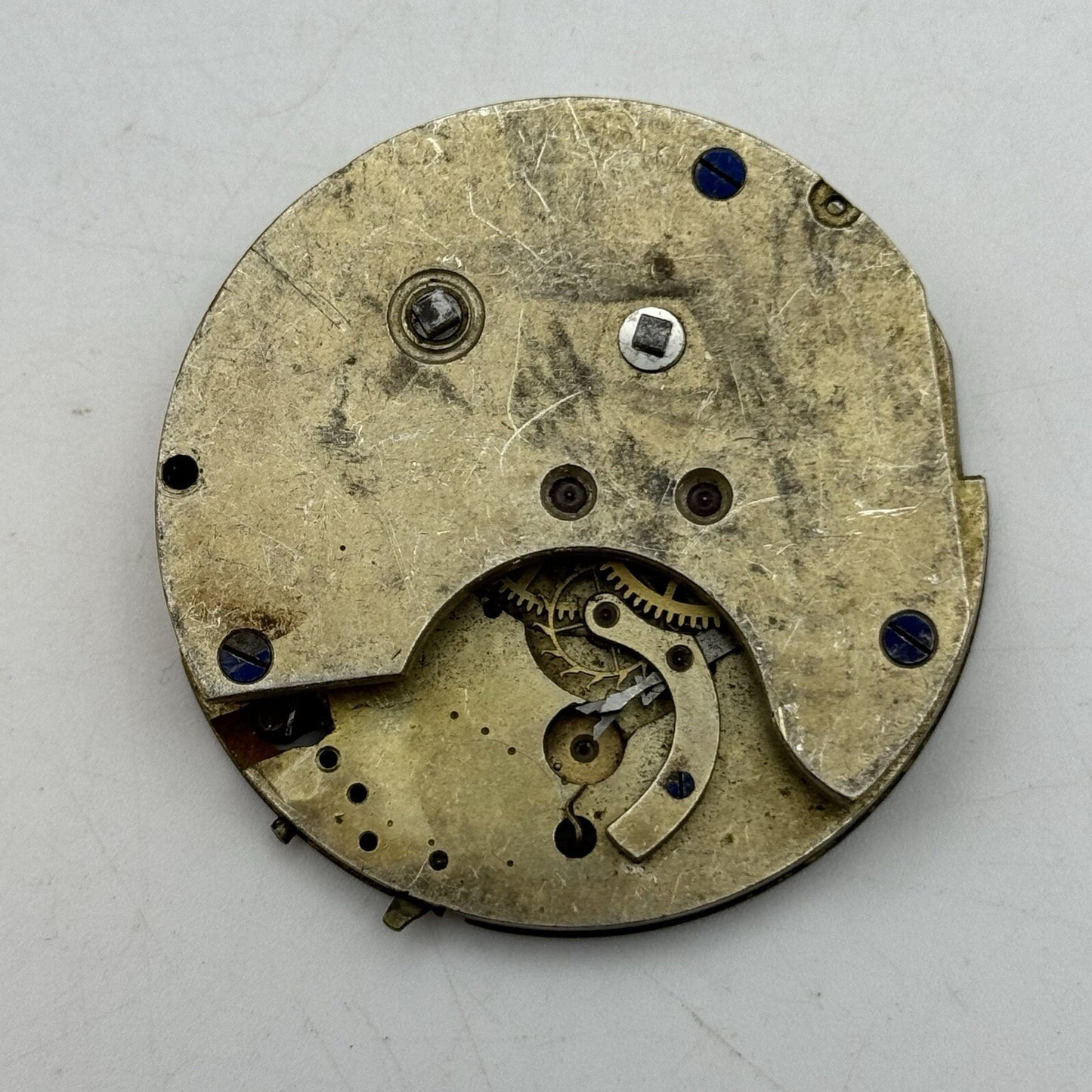 47.4mm Partial Pocket Watch Movement Missing Balance FOR PARTS Restore