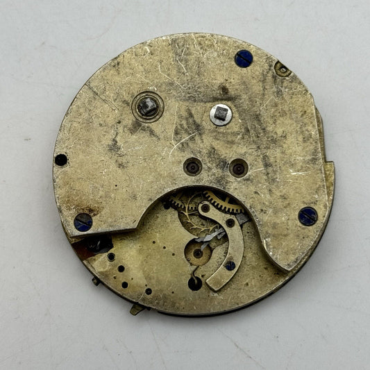 47.4mm Partial Pocket Watch Movement Missing Balance FOR PARTS Restore