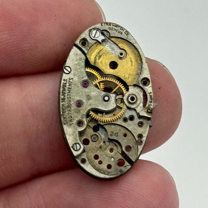 15.2mm Etna Watch Co As 24 A Schild Partial Manual Wind Watch Movement PARTS